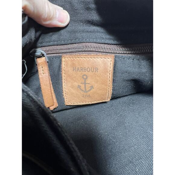 Harbour 2nd EUC Brown Woven Leather Crossbody Shoulder Handbag 10" x 11" MINT - Picture 11 of 12